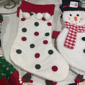 Festive Polka Dot Christmas Stocking